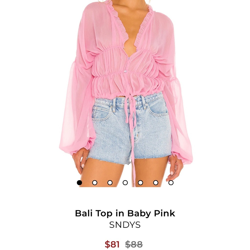SNDYS Pink Ruffle Blouse